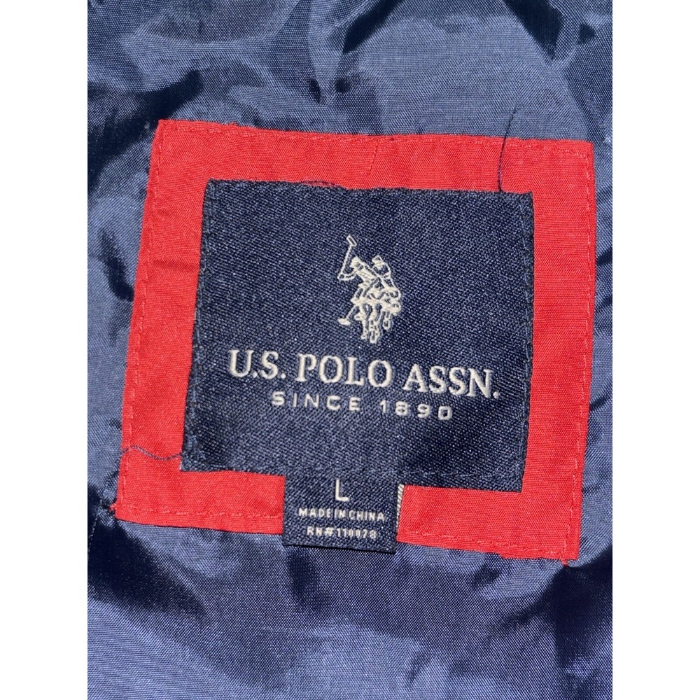 US Polo Assn. Vest Mens Large L Red Pockets Full Zip Insulated Puffer - Picture 2 of 10